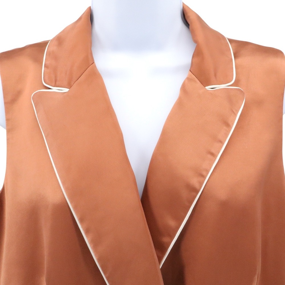 Jason Wu Copper Satin Double Breasted Sleeveless Vest Blazer Tailored M - Picture 4 of 10